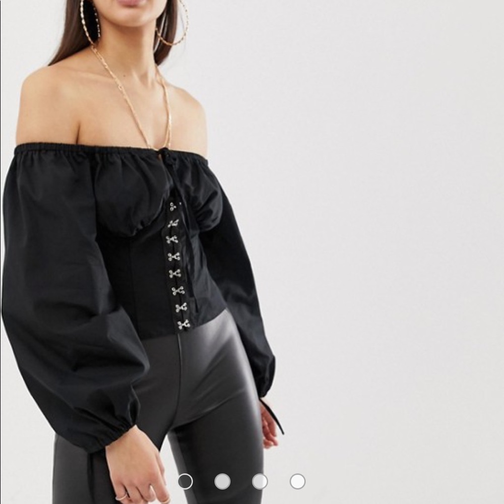 NWOT! ASOS Bustier Off the Shoulder Top in Black
